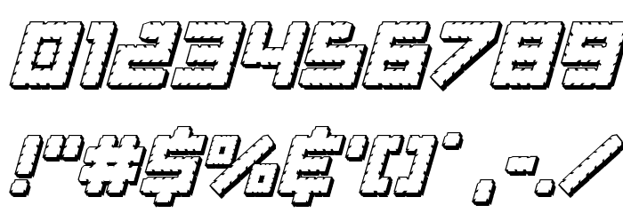 Obsidian Blade 3D Italic Font OTHER CHARS