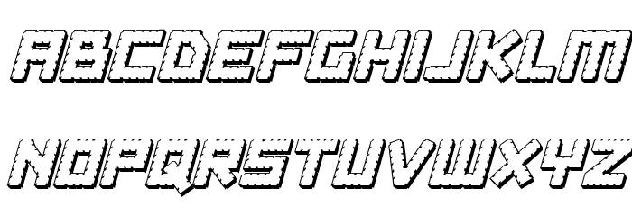 Obsidian Blade 3D Italic Font LOWERCASE