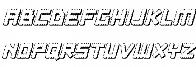 Obsidian Blade 3D Italic फ़ॉन्ट लोअरकेस