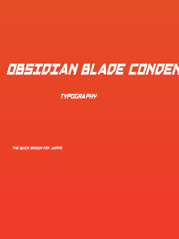 Obsidian Blade Condensed Ital Poster