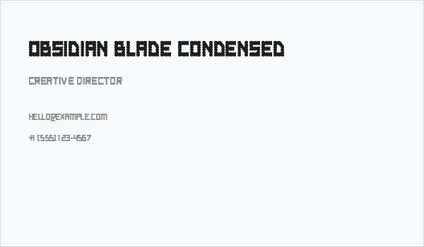 Obsidian Blade Condensed Business Card