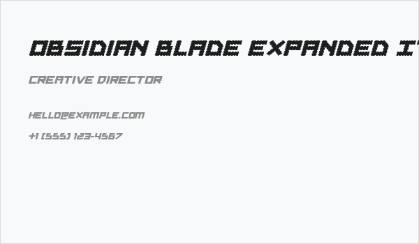Obsidian Blade Expanded Ital Business Card