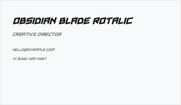 Obsidian Blade Rotalic Business Card