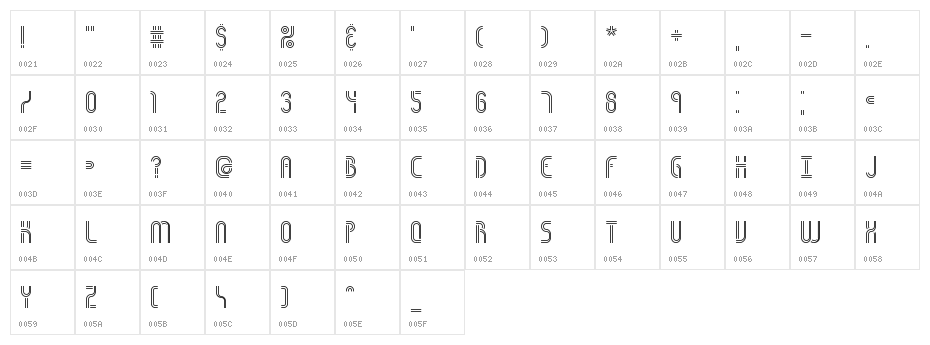 Obstacle Lines BRK Character Map