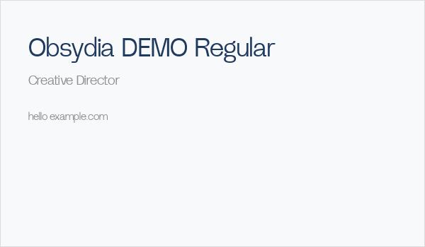 Obsydia DEMO Regular Business Card