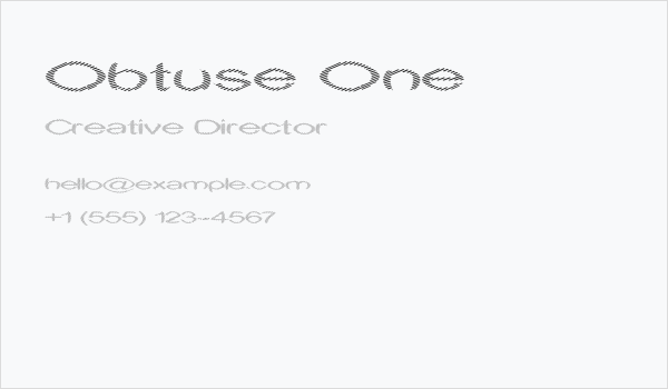Obtuse One Business Card