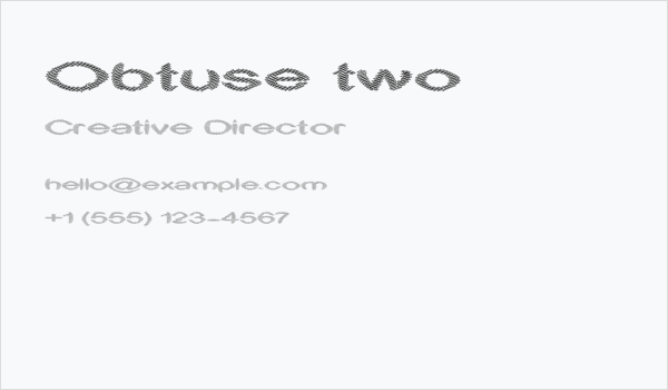 Obtuse two Business Card