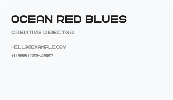 OCEAN RED BLUES Business Card