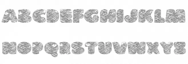 OCEANWAVE-Regular 字体 大写