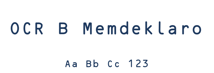 OCR B Memdeklaro Font Preview