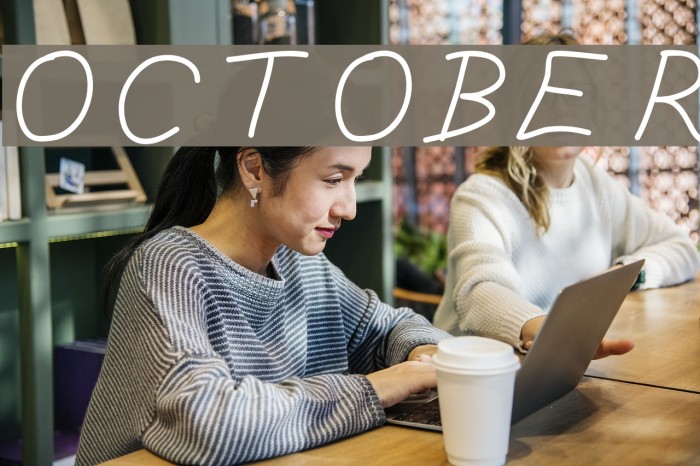 OCTOBER Font examples
