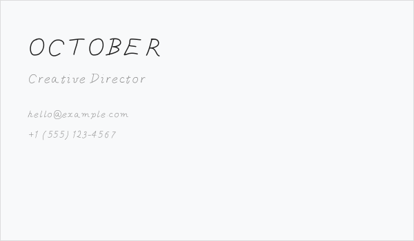 OCTOBER Business Card