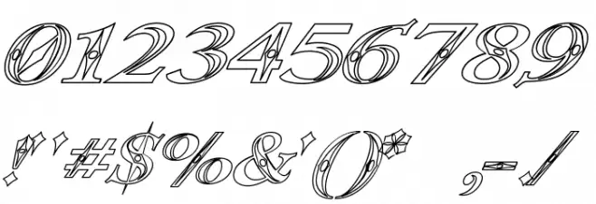 Occoluchi Italic Outline Font OTHER CHARS
