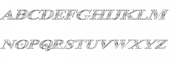 Occoluchi Italic Outline Fuentes MAYÚSCULAS