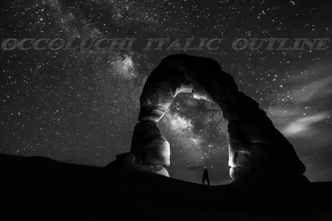 Occoluchi Italic Outline Font examples