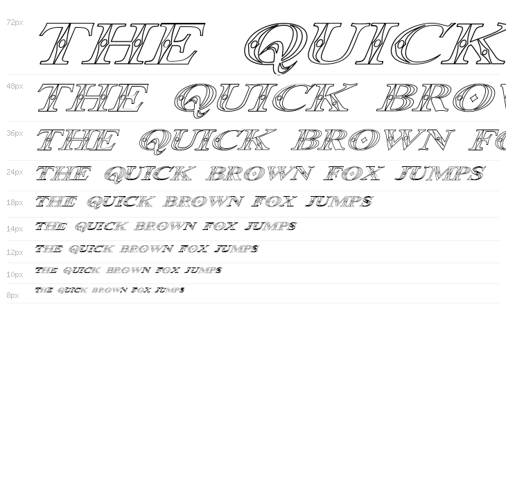 Occoluchi Italic Outline Waterfall