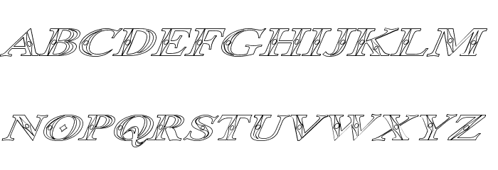 Occoluchi Italic Outline Font LOWERCASE