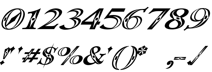 Occoluchi Italic Font OTHER CHARS