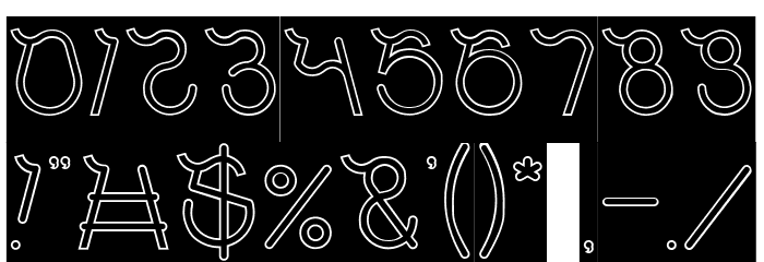 Ocean Free-Hollow-Inverse Font OTHER CHARS