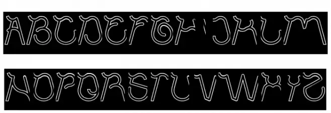 Ocean Free-Hollow-Inverse フォント 大文字