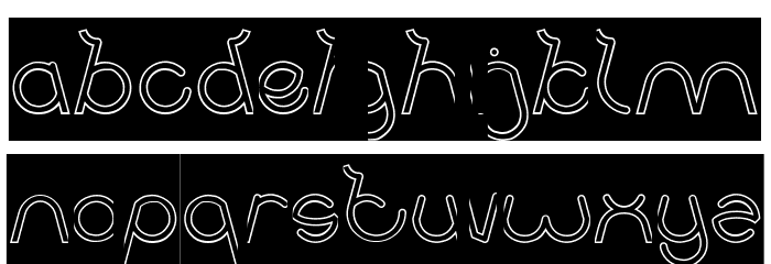 Ocean Free-Hollow-Inverse Font LOWERCASE