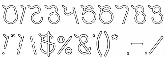 Ocean Free-Hollow Font OTHER CHARS