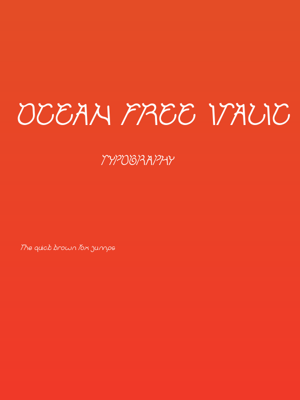 Ocean Free Italic Poster