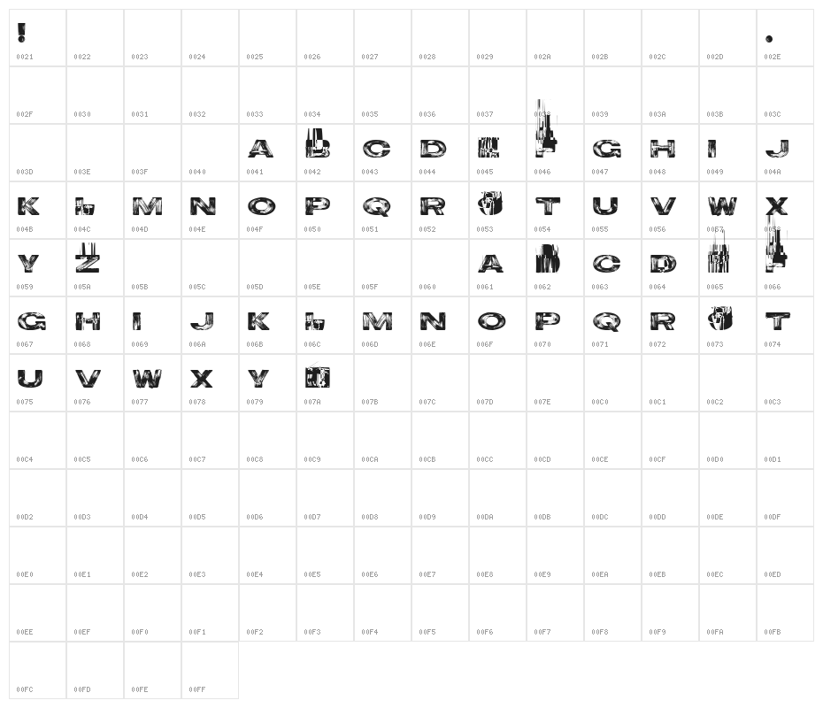 Ocean Grade Character Map