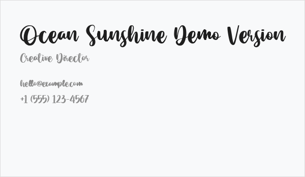 Ocean Sunshine Demo Version Business Card