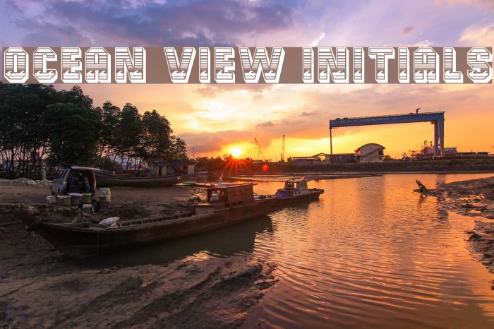 Ocean View Initials Font examples