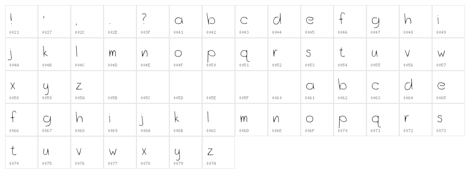 OceanCityPark-Regular Character Map