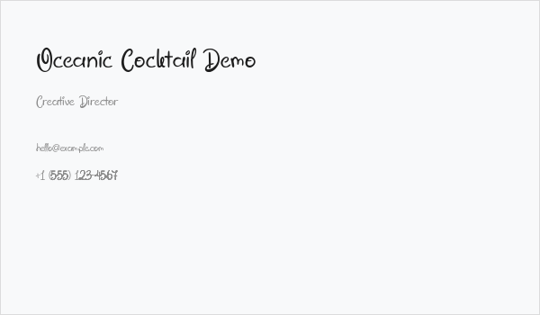 Oceanic Cocktail Demo Business Card