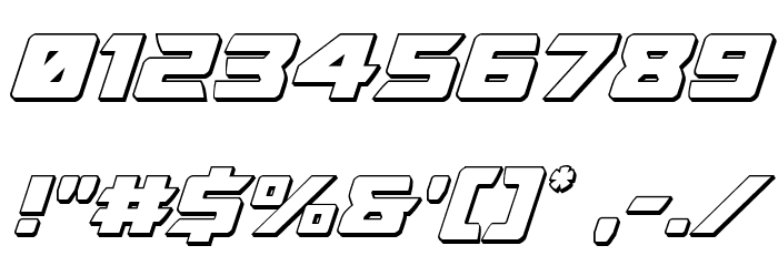 Oceanic Drift 3D Italic Font OTHER CHARS