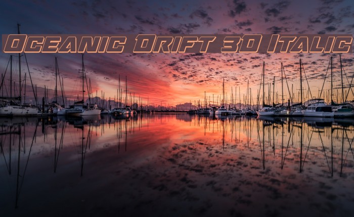 Oceanic Drift 3D Italic Font examples