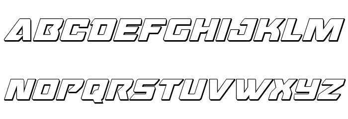 Oceanic Drift 3D Italic Font LOWERCASE