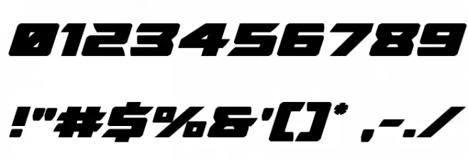 Oceanic Drift Bold Expanded Italic Font OTHER CHARS