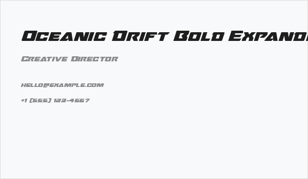 Oceanic Drift Bold Expanded Italic Business Card