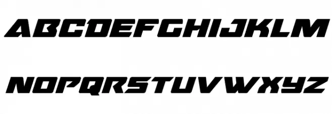Oceanic Drift Bold Expanded Italic Caratteri MINUSCOLO