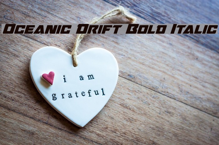 Oceanic Drift Bold Italic Example 1