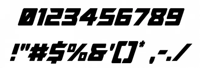 Oceanic Drift Condensed Italic Font OTHER CHARS