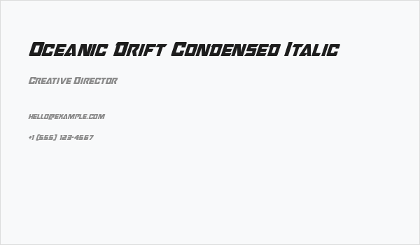 Oceanic Drift Condensed Italic Business Card