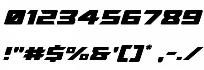 Oceanic Drift Expanded Italic Font OTHER CHARS