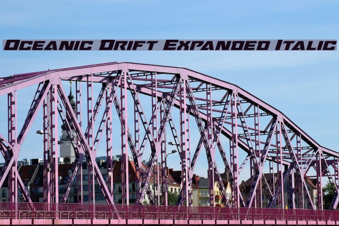 Oceanic Drift Expanded Italic Font examples