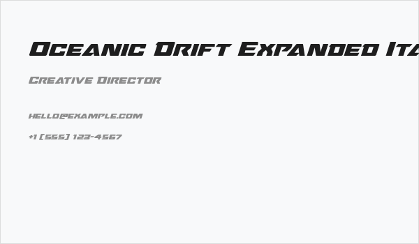 Oceanic Drift Expanded Italic Business Card