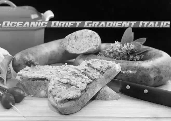 Oceanic Drift Gradient Italic Font examples