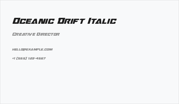 Oceanic Drift Italic Business Card
