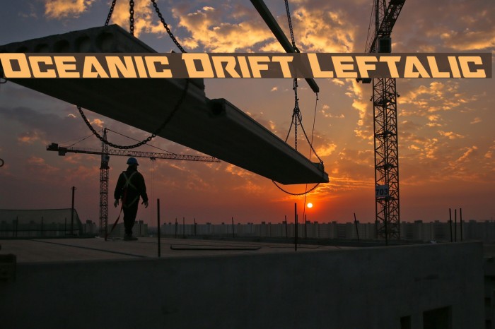 Oceanic Drift Leftalic Font examples