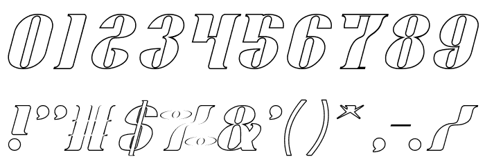 Oceanography-Hollow Font OTHER CHARS
