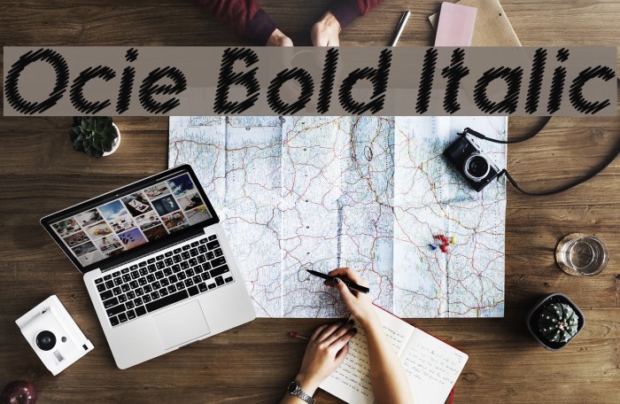 Ocie Bold Italic Шрифта examples