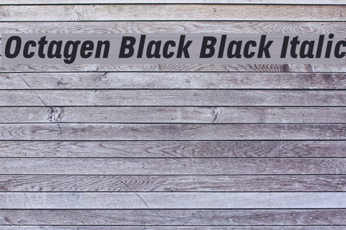 Octagen Black Black Italic Font examples